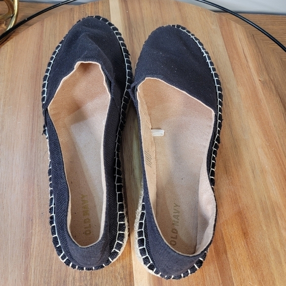 Old Navy Black Jack Espadrilles Canvas Flats Summer Vacation Size 11 - Picture 14 of 16